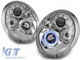 Kit de faruri tuning cu ochi de &icirc;nger halogen, potrivit pentru MINI COOPER R50/R53 05.2001-10.2006, MINI COOPER R52 2004-2008, stanga si dreapta Perfo