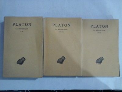PLATON - LA REPUBLIQUE (Editie bilingva franceza-greaca) - 3 volume - 1932 foto