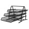 Set 3 Tavite Metalice Mesh, Suprapozabile, Q-connect - Negru