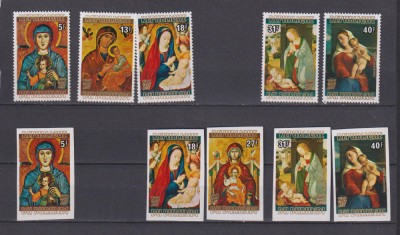 BURUNDI PICTURI CRACIUN 1977 MI 1429-1434 (A+B) LIPSA 1431A SI 1430B MNH foto