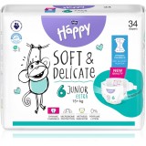 BELLA Baby Happy Soft&amp;Delicate scutece de unică folosință cu canale Junior Extra 15+ kg 34 buc
