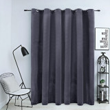 VidaXL Draperie opacă cu inele metalice, antracit, 290x245 cm, catifea