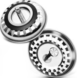 Set 2 Site Chiuveta Inox Sunmostar 80mm Argintiu - Filtru Chiuveta Bucatarie Universal