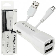 Incarcator auto USB dual 2.1A +1A Kruger&Matz