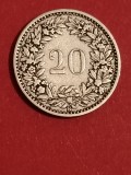 20 rappen 1887 , stare VF+ / EF- , T= 500.000 [poze]. Discount conform descriere [10 - 20 %. Vezi descrierea.].