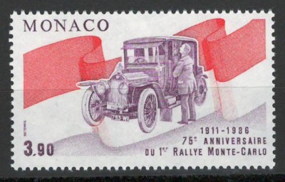 Monaco 1986 Mi 1759 MNH - 75 de ani de la Raliul de la Monte Carlo foto