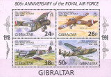 Cumpara ieftin Gibraltar 1998 - Royal Air Force, aviatie, avioane, bloc neuzat