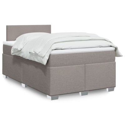 vidaXL Pat box spring cu saltea, gri taupe, 120x200 cm, textil 3285852 foto