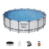 Piscina supraterana Bestway Steel Pro MAX 488x122 cm cu filtru, scara si prelata