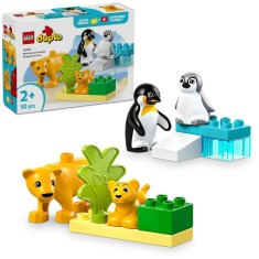 LEGO&reg; DUPLO - Familii de animale salbatice: Pinguini si lei 10442, 10 piese