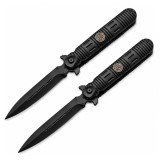 Cumpara ieftin Set doua cutite pliabile de v&acirc;nătoare DEPOX&reg;, m&acirc;ner aluminiu, negru, 24.5 cm