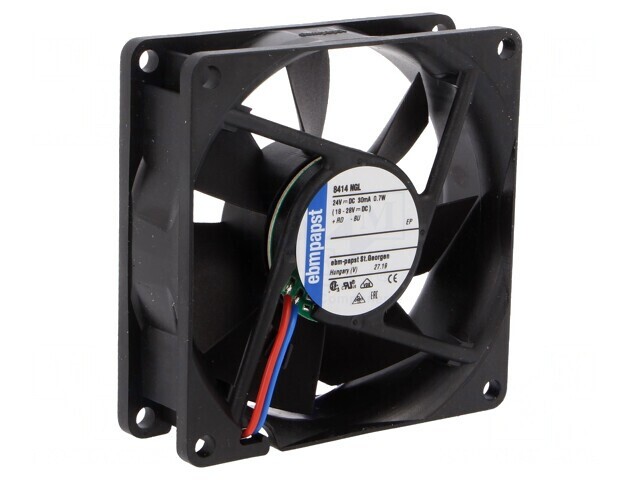 Ventilator DC axial 24V 80x80x25mm 33m3/h 12dBA