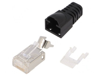 Mufă RJ45 ecranată Cat 6a aurită 8p8c foto