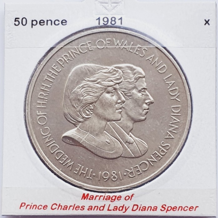 2884 Falkland 50 pence 1981 Elizabeth II (Royal Wedding) km 16