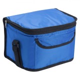 Geanta termoizolanta, Zola&reg;, albastru/negru, cu fermoar si buzunar, dimensiune 25x18x16 cm