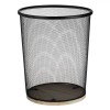 Coș de Gunoi Metalic, Model Bază Lemn, Culoare Negru-Maro, Diametru 23.5cm, &Icirc;nălțime 26cm, Capacitate 8.5L, Oem