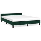 Cumpara ieftin Cadru de pat fara saltea, verde inchis, 140x190 cm, catifea