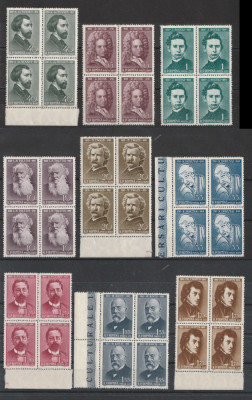 Mari aniversari culturale, 1960, nr. lista 504, bloc de 4, MNH foto