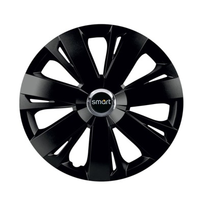 Set 4 capace roti Negre Cu Inel Cromat Energy R16 pentru gama auto Smart foto