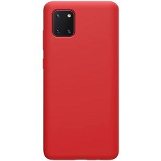 Huse silicon antisoc cu microfibra interior Samsung Note 10 Lite , Rosu foto