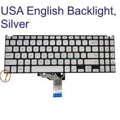 Tastatura Laptop, Asus, VivoBook K509FA, K509JA, argintie, iluminata, layout US foto