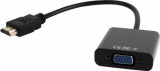 CABLU GEMBIRD A-HDMI-VGA-03, HDMI - VGA/Jack 3.5mm, 15cm, Full HD/60Hz (Negru)