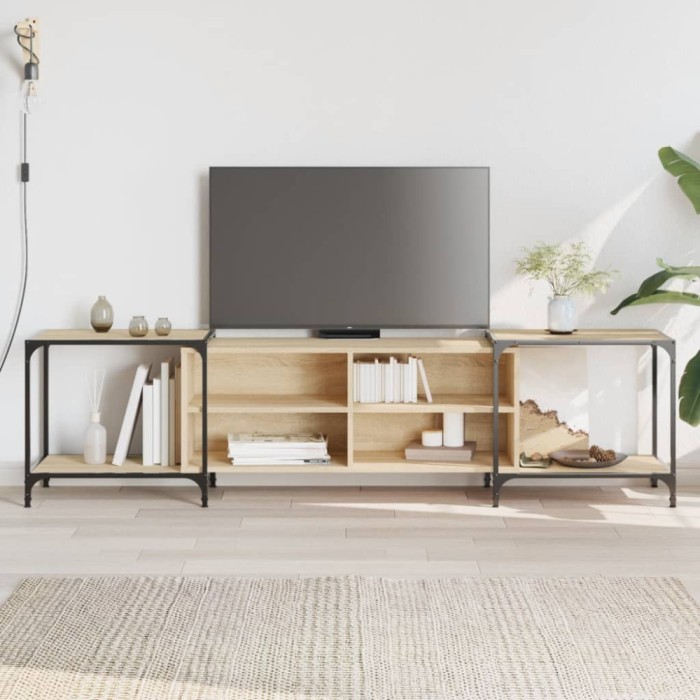 vidaXL Comodă TV, stejar sonoma, 203x37x50 cm, lemn prelucrat 837608