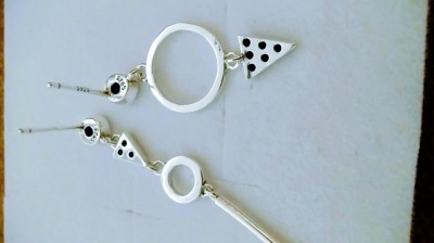 Cercei argint 925 asimetrici foto