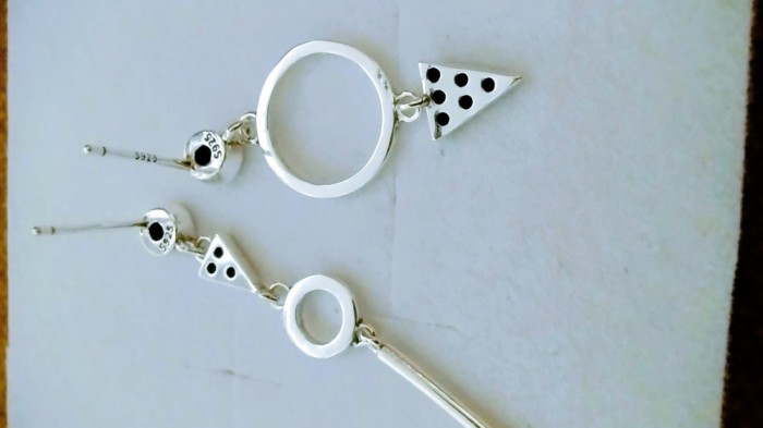 Cercei argint 925 asimetrici