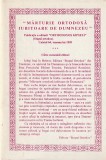 MARTURIE ORTODOXA IUBITOARE DE DUMNEZEU CAIETUL 64 TOAMNA LUI 1995