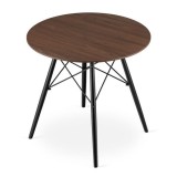 Masa stil scandinav, Leobert, rotund, MDF si lemn, maro rustic, 80x75 cm GartenVIP DiyLine