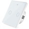 Intrerupator inteligent cu touch, Wi-Fi, fara Nul, Control vocal, Smart Life Tuya APP, 2 Canale, Alb,
