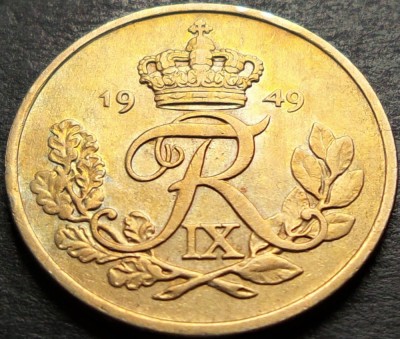 Moneda istorica 25 ORE - DANEMARCA, anul 1949 * cod 1315 foto