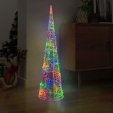 VidaXL Piramidă decorativă con de lumini cu LED colorat 120 cm acril
