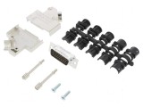 Conector D-Sub HD 26 pini tată unghi 45&deg; lipire pe cablu gold flash