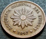Cumpara ieftin Moneda exotica istorica 5 CENTESIMOS - URUGUAY, anul 1947 * cod 1882 A