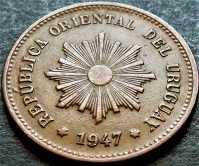 Moneda exotica istorica 5 CENTESIMOS - URUGUAY, anul 1947 * cod 1882 A foto