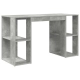 vidaXL Birou cu Depozitare Gri beton 130 x 50.5 x 75 cm Lemn compozit