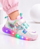 Cumpara ieftin Pantofi sport cu luminite, Model cu fluturas si zana, Piele ecologica, Fete,