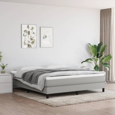 Gossi cadru de pat, gri deschis, 160x200 cm, material textil foto