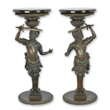 Set doua gheridoane din bronz cu blat marmura TBF-33, Nuduri