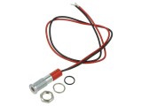 Lampă LED roșie plată &Oslash;6mm IP67 APEM Q6F3CXXR24E cu cabluri 200mm
