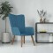 vidaXL Scaun de relaxare, albastru, catifea 327665