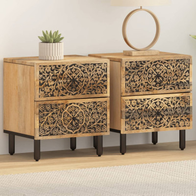 vidaXL Noptiere, 2 buc., 40x33x46 cm, lemn masiv de acacia 358211 foto