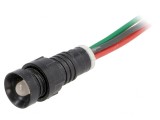 Lampă de control LED 230V &Oslash;11mm Roşu/Verde/Galben