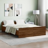 Gossi cadru de pat cu tablie la cap/picioare, stejar maro, 140x190 cm
