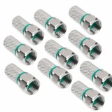 Set 10 mufe F RG6U 7mm Profesionale din cupru HQ dublu izolate inel verde WTY0623-10
