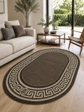 Cumpara ieftin Covor Oval Tip Iuta Natura 50x80 cm Crem Maro Polipropilena Antialergic Living Bucatarie