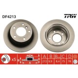 Set discuri frana Bmw 3 Compact (E36), 316 g, 316 i, 318 TDS, 318 ti, 323 ti, punte spate, 272x9.9, plin, TRW
