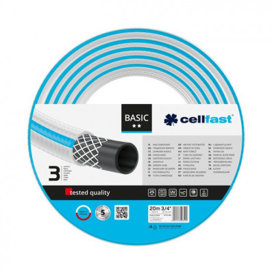 Furtun pentru gradina Cellfast BASIC cu 3 straturi, 3 4 , Armat, 20m, protectie UV foto